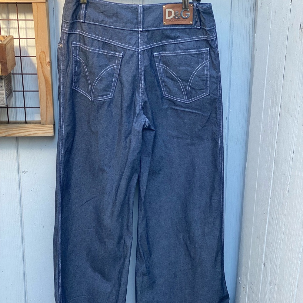 Vintage D&G wide leg pleated jeans size 48 NWOT